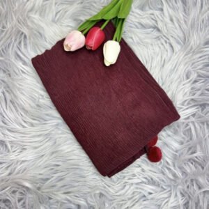 Deep Burgundy Crinkle Tufted Wrap