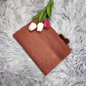 Terracotta Earth-Tone Pleated Scarf