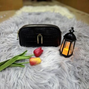 The Midnight Croc-Embossed Clutch