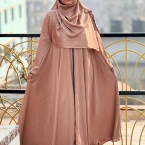 Zoom Step Premium Less Work Gown Abaya with Hijab